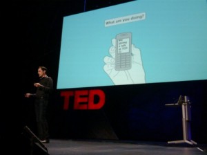 Twitter co-founder Evan Williams speaking at TED